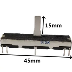 1pcs,Straight slip potentiometer,B10K,8Pin, Total length 45mm,CT670,Keyboard volume putter