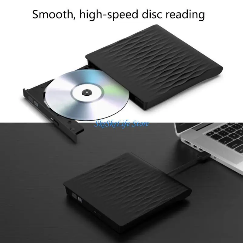E65E DVD Drive for Burner Driver USB Type C Drive-Free High Speed Read-Write Recorder External DVD-RW Player Writer Reade
