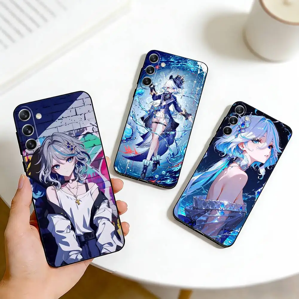 

Game Character F-Furina Phone Case For Samsung Galaxy A73,A72,A71,A70,A53,A52,A51,Others Soft Black Cover