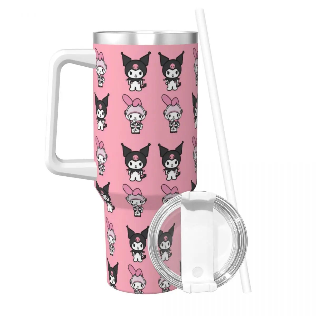 Sanrio Kuromi Kawaii Tumbler Hot Drinks Water Bottle Portable Stainless Steel Coffee Mug Custom Travel Car Mugs