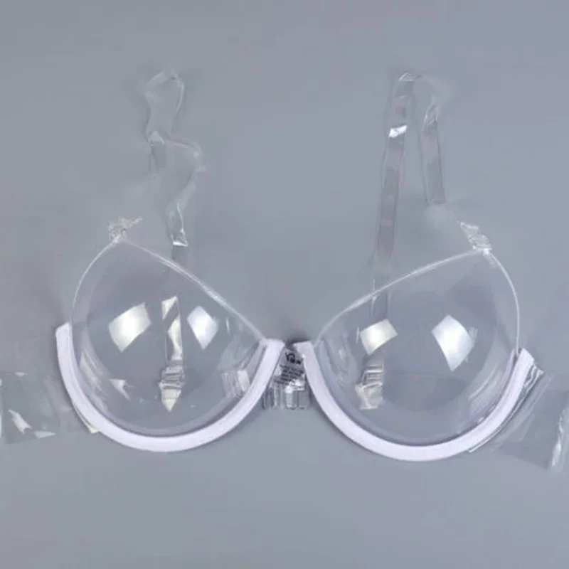 New Women  Sexy Fashion See Through Transparent Clear See Through Cub Bra Strap Solid Female Erotic Invisible Bras Bikini Woman