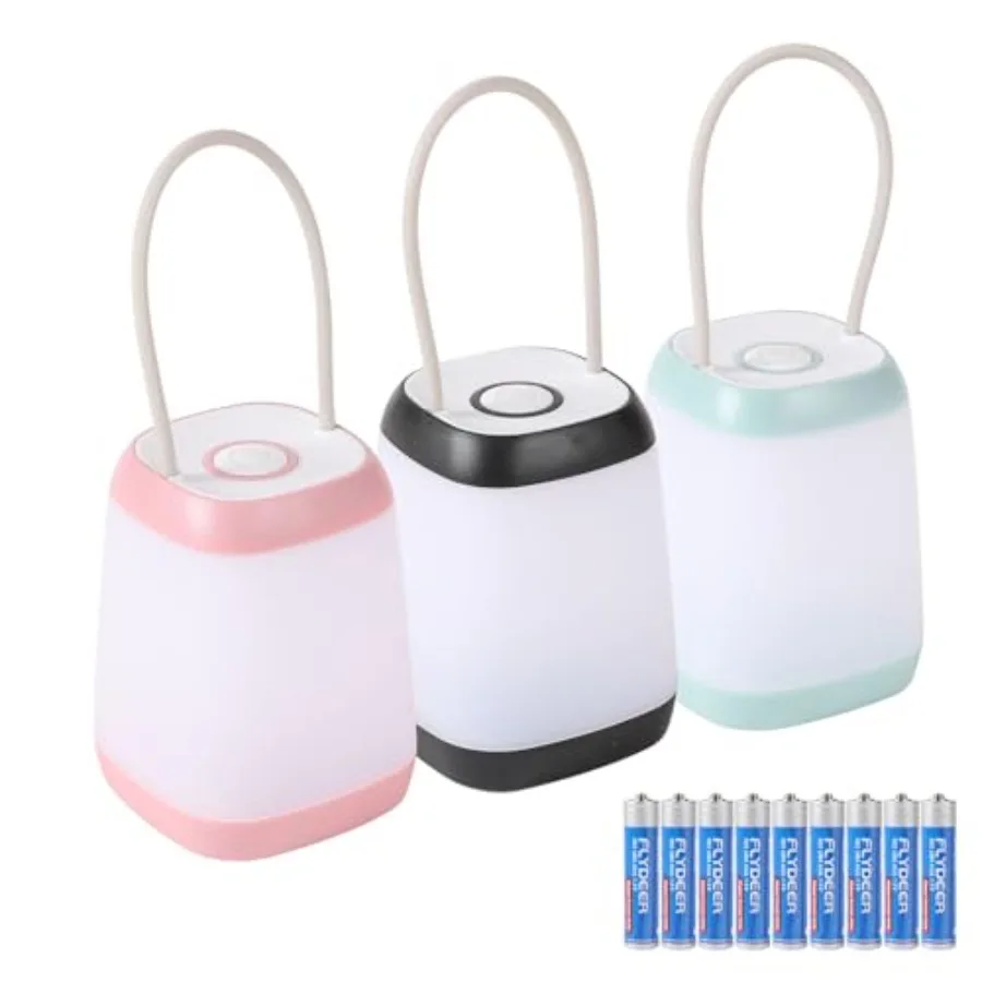 

LED Camping Light, 3 Light Modes Battery Powered Night Light for Indoor and Outdoor Emergency Light, Tent Lantern, Camping Pink