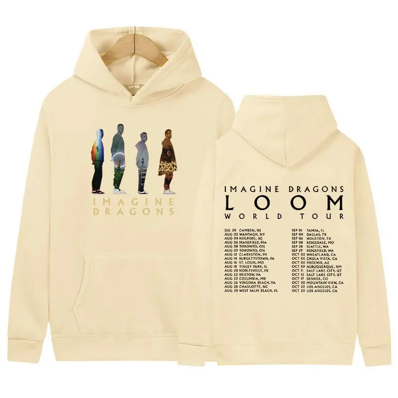 2024 Band Imagine Dragons Loom Tour Hoodie Men\'s Hip Hop Fashion Pullover Sweatshirt Unisex Vintage Oversized Hoodies Streetwear