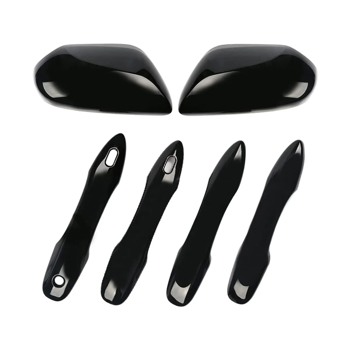 Side Door Mirror Caps + Door Handle Covers Replace for Toyota Camry 2018 2019 2020 2021 2022 2023 Accessories (Black)