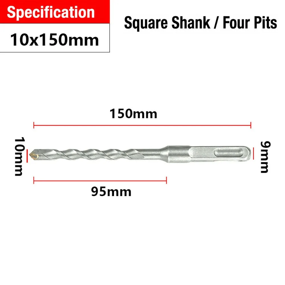 1Pcs Square Shank SDS Plus Masonry Drill Bit 110-500mm Carbide Tipped Carbide Concrete Drill Bit 6-20mm Twin Spiral