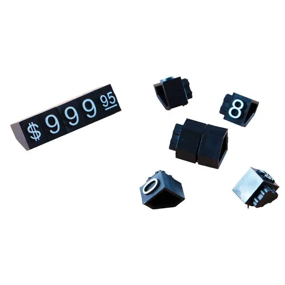 Large Price Cubes Dollar Euro Adjustable Snap Number Digit Stick Phone Watch Jewelry Snack Food Counter Display Stand Sign Tags