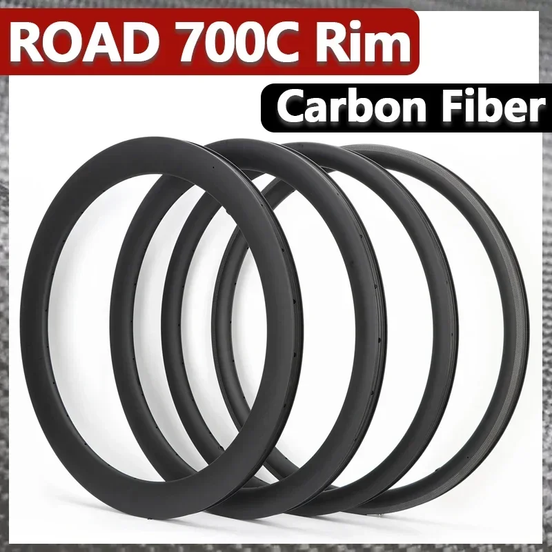 Ruote in carbonio 700c Freno a disco V Freno 38MM 50MM 60MM Cerchione Telaio ruota 20H 24H 28H FV Camera d'aria per bicicletta per bici da strada