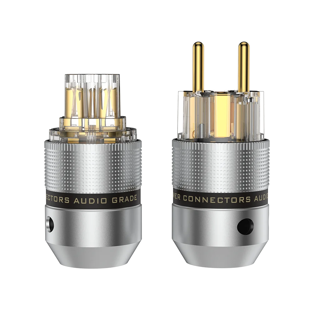 

Audiocrast Hi-End Copper / Rhodium / Gold Plated Aluminum US / Schuko Power Plug & IEC C13 Female Connector