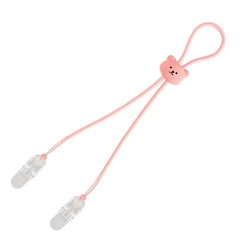 Bib Clips Silicone Adjustable Bib Clip With Neck Strap Portable Bib Towel Strap Chain Lanyard Necklace For Dining Clothing