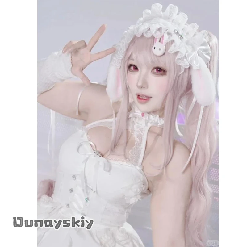

aBcD02*Alicece New Outfit Märchen Dream White Sleeveless Backless Ballet Style Dress Sweet Lolita Cosplay Game GODDESSS Game