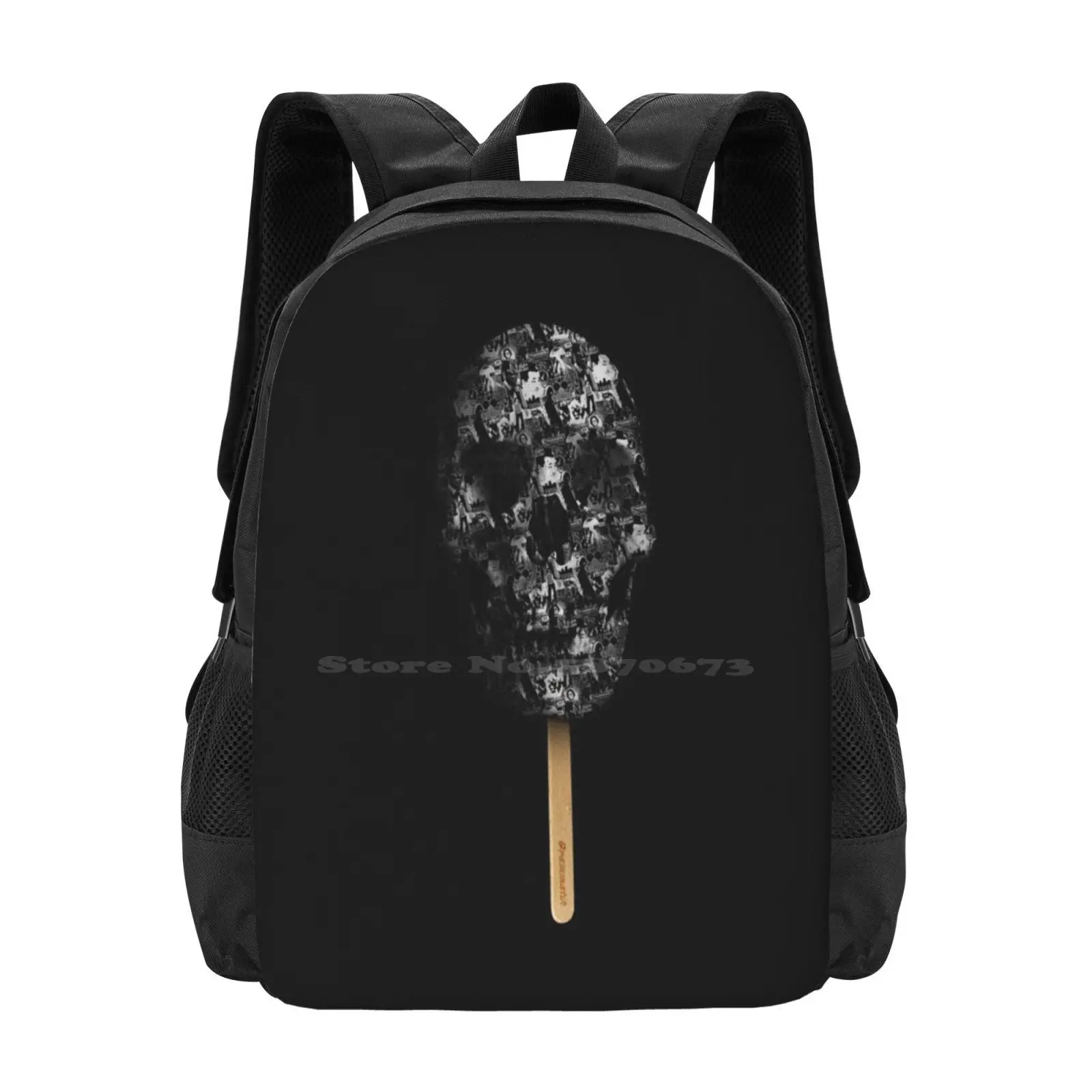 Sac d'école Skull Pop, grande capacité, sac à dos pour ordinateur portable, Gramtravaillait k Popsicle Skull