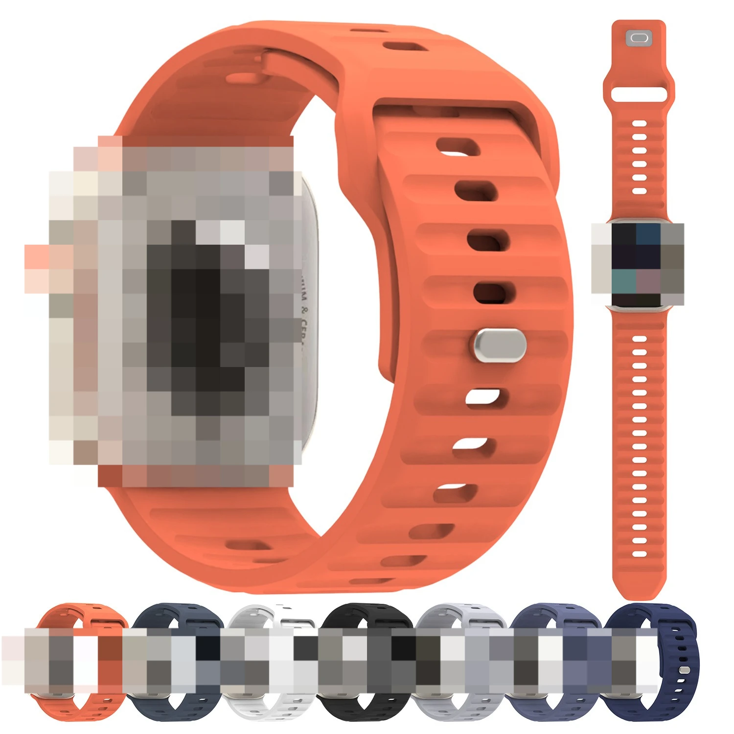 Soft Silicone Sport Watch Strap, Multi-color Adjustable Replacement Wrist Band, Breathable Watch Accessory