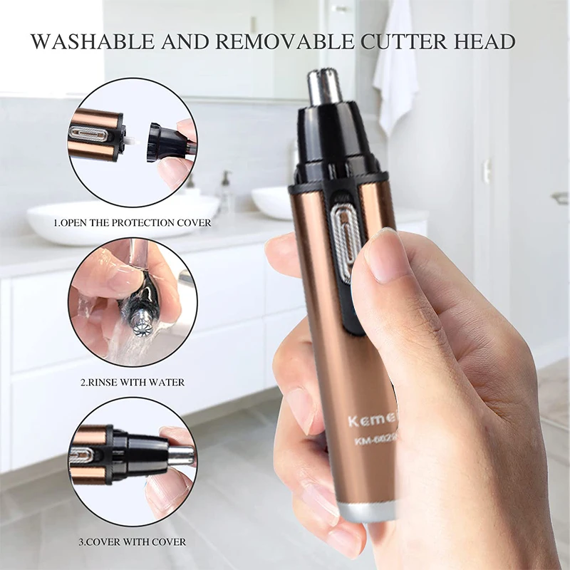 Kemei KM-6629 Electric Clipper 2in1 Man and Woman Nose Hair Trimmer Safe Face Care Shaving Trimmer For Nose Trimer