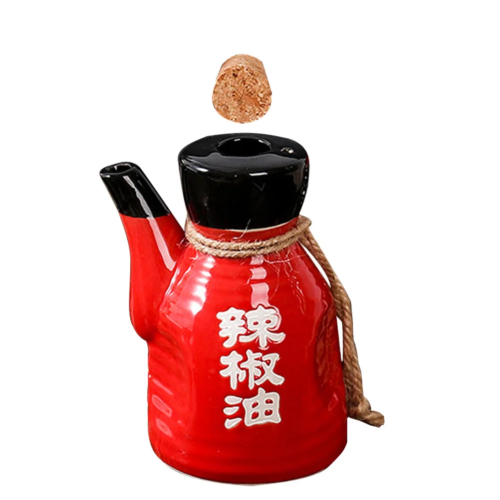 Botella de Salsa de soja de cerámica negra de 200ml, tarro de condimentos de estilo japonés, dispensador de especias de fácil limpieza, botella de condimentos de cocina