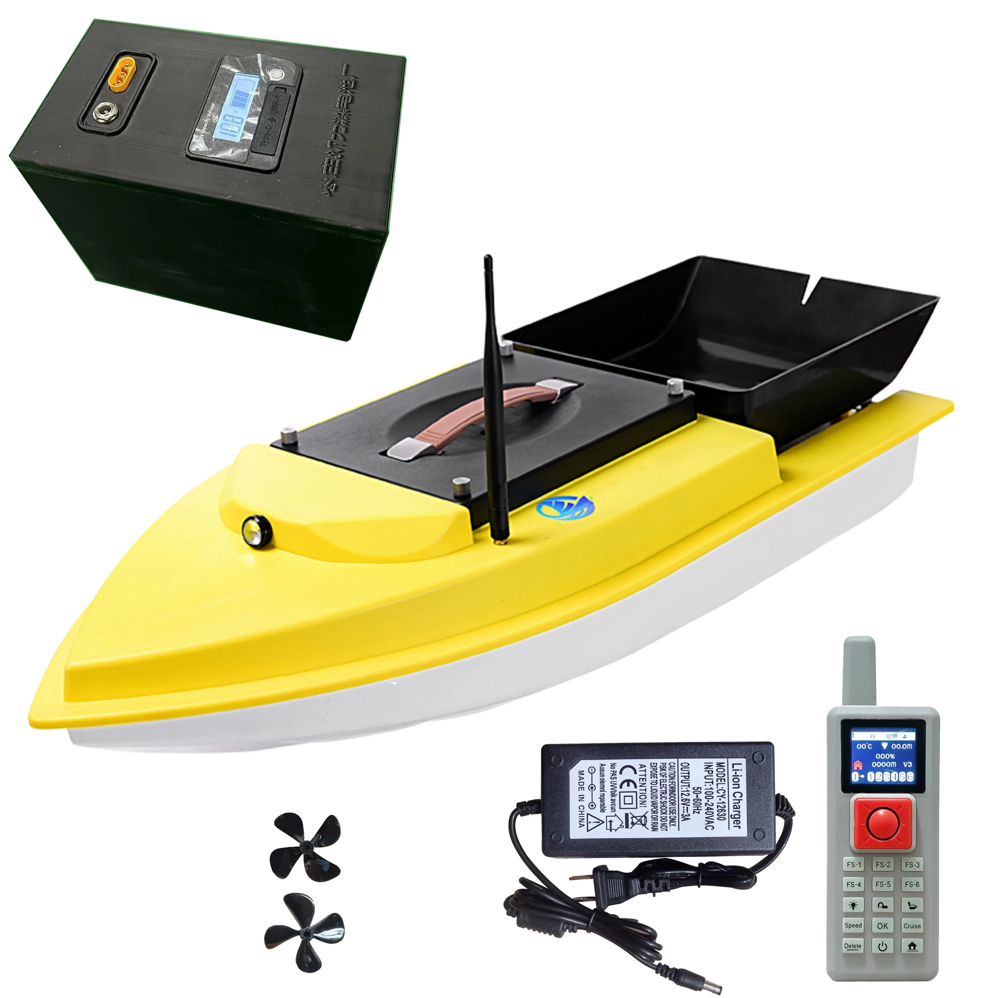 S90 Brushless Motor Super Speed Saltwater RC Fishing Bait Boat With GPS For Surf Fishing With 60000mah Battery