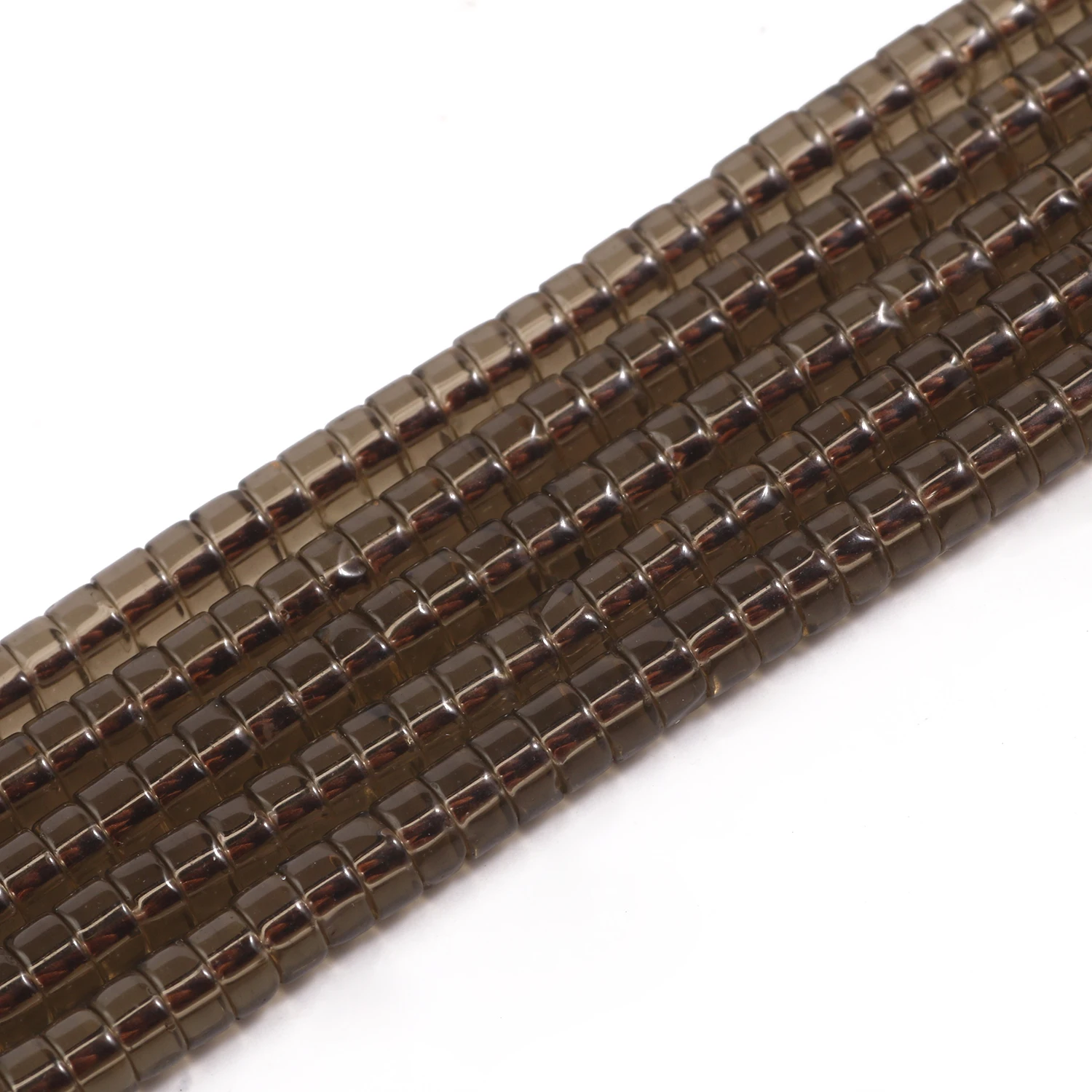 DIY Loose Beads 4x2mm Natural Smoky Quartz Beads Flat Round Disc Shape Beads For Jewelry Making Handmade Material Wholesale