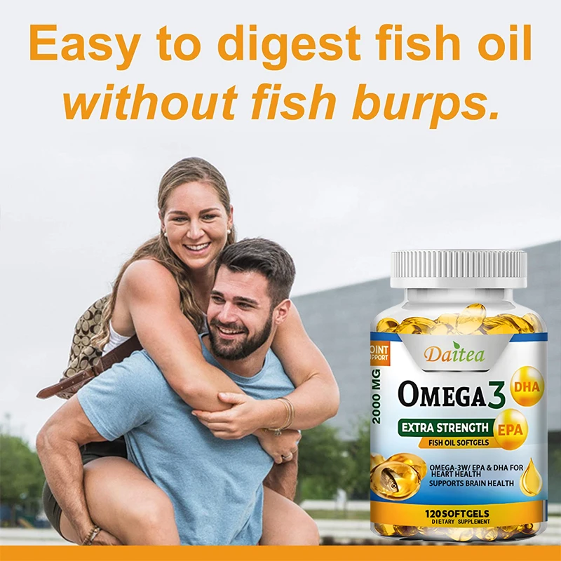 Omega-3 Fish Oil Rich In DHA and EPA, Improve Bad Mood, Relieve Stress, Strengthen The Brain, Improve Memory and Intelligence