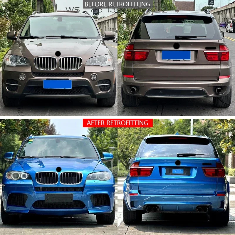 

Factory hot salesUpgrade Front & Rear Bumper Body Kit with Fog Light Cut-Outs Front Engine Hood Retrofitted Like X for Bmmer X5