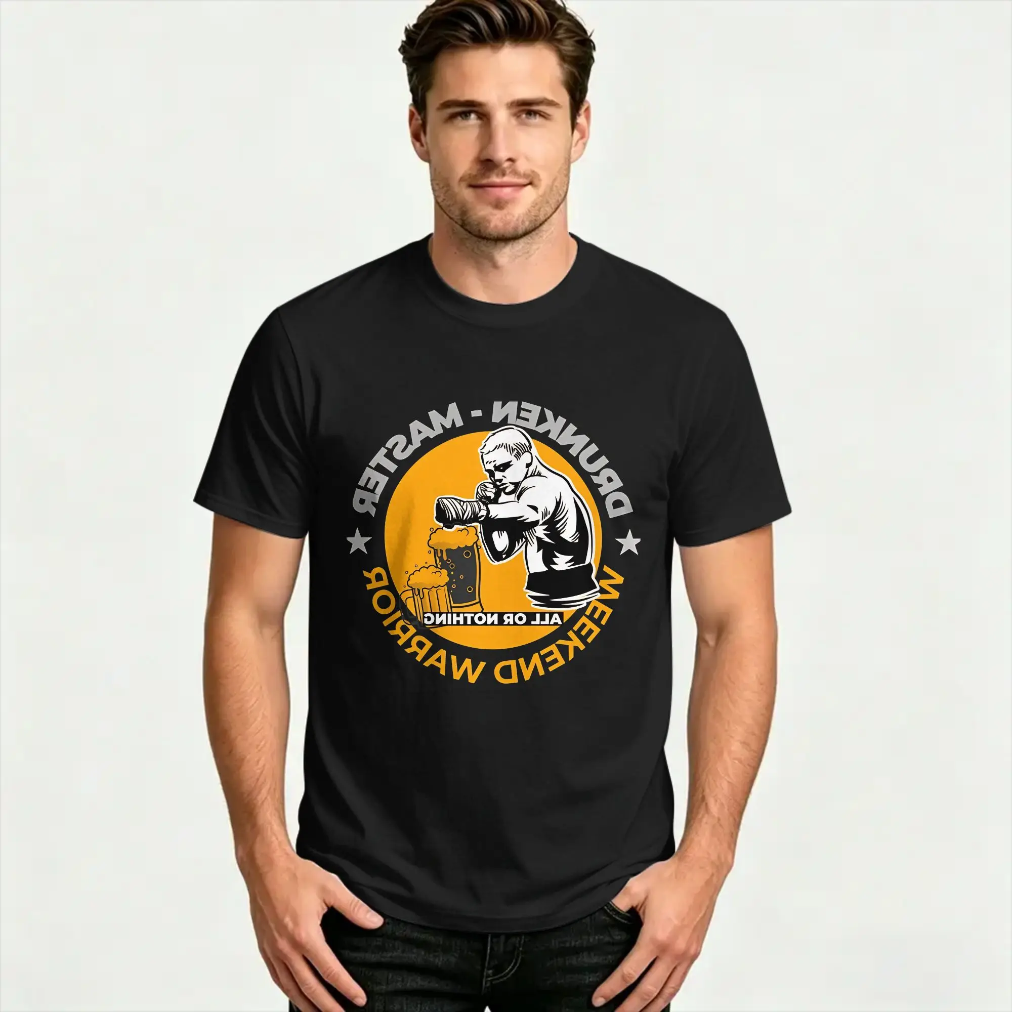DRUNKEN MASTER WEEKEND WORRIOR T Shirt  Harajuku T Shirts Short Sleeve Vintage Tshirt Summer 100% Cotton Plus Size 5XL Clothing