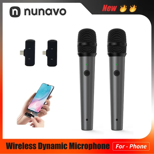 NUNAVO U2 PRO micrófono inalámbrico entrevista profesional microfeono micrófono mango transmisión micrófono de mano para iphone teléfono inteligente