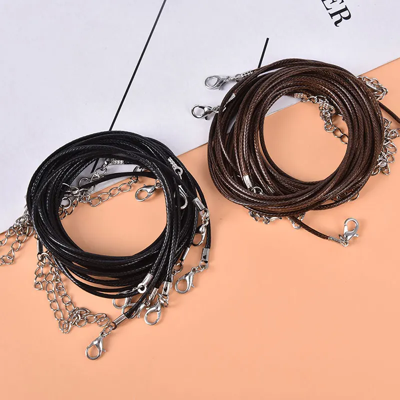 10PCS 1.5mm Adjustable Black Leather Cord Rope For DIY Necklace Bracelet Making