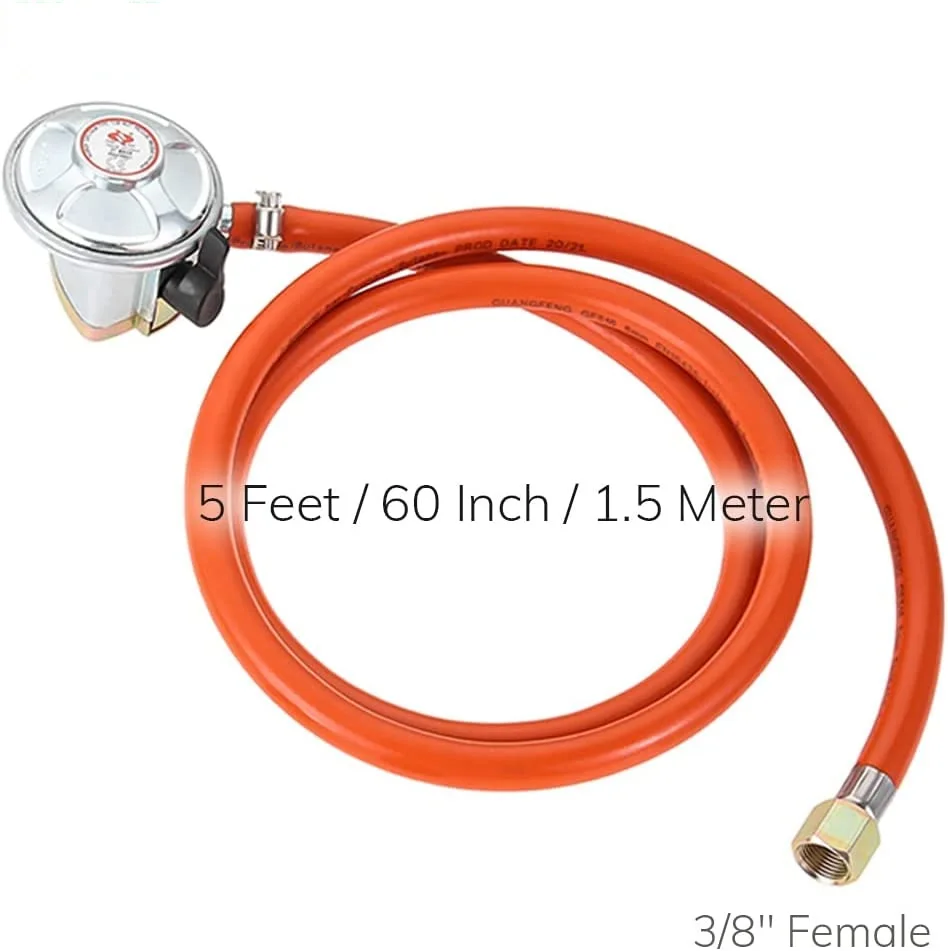 Газовая горелка для гриля, барбекю, патио, газовая горелка в сборе, комплект регулятора, шланг 1,5 м, 0,6 м, тихий сильфонный предохранительный клапан, термопара