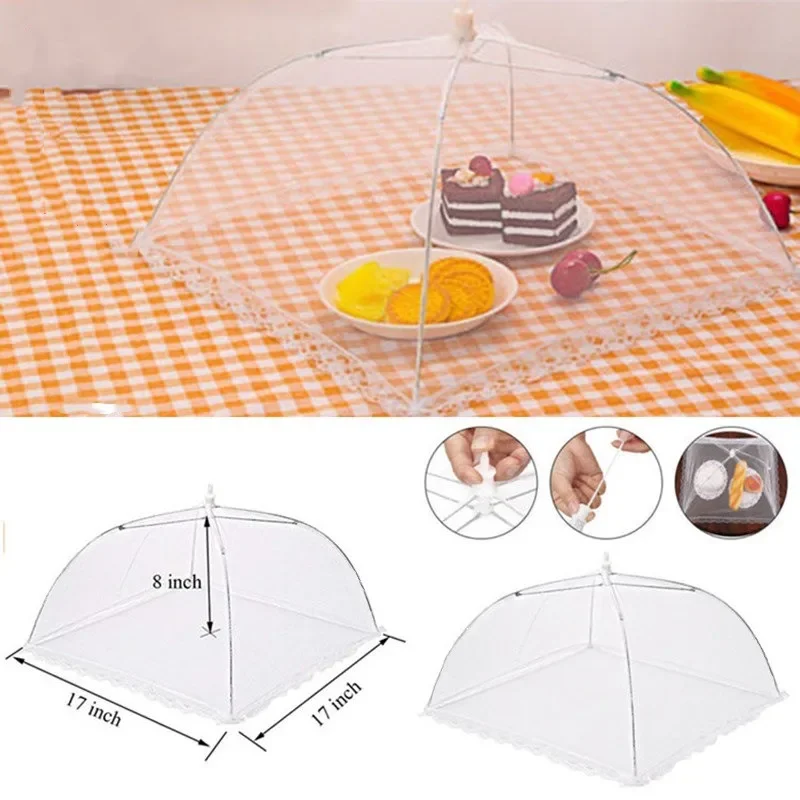 Foldable Food Covers Dining Table Mesh Cover Home Anti Fly Mosquito Tent Umbrella Picnic Protect Net Kitchen Accessories