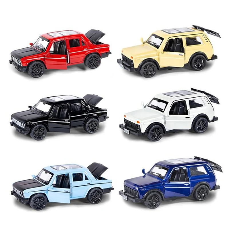 1Pc 1:36 Niva Off-Road  Alloy Car Toy Vehicles Car Model Wheel Steering Car Toys Miniature Scale Model Car Toys For Children