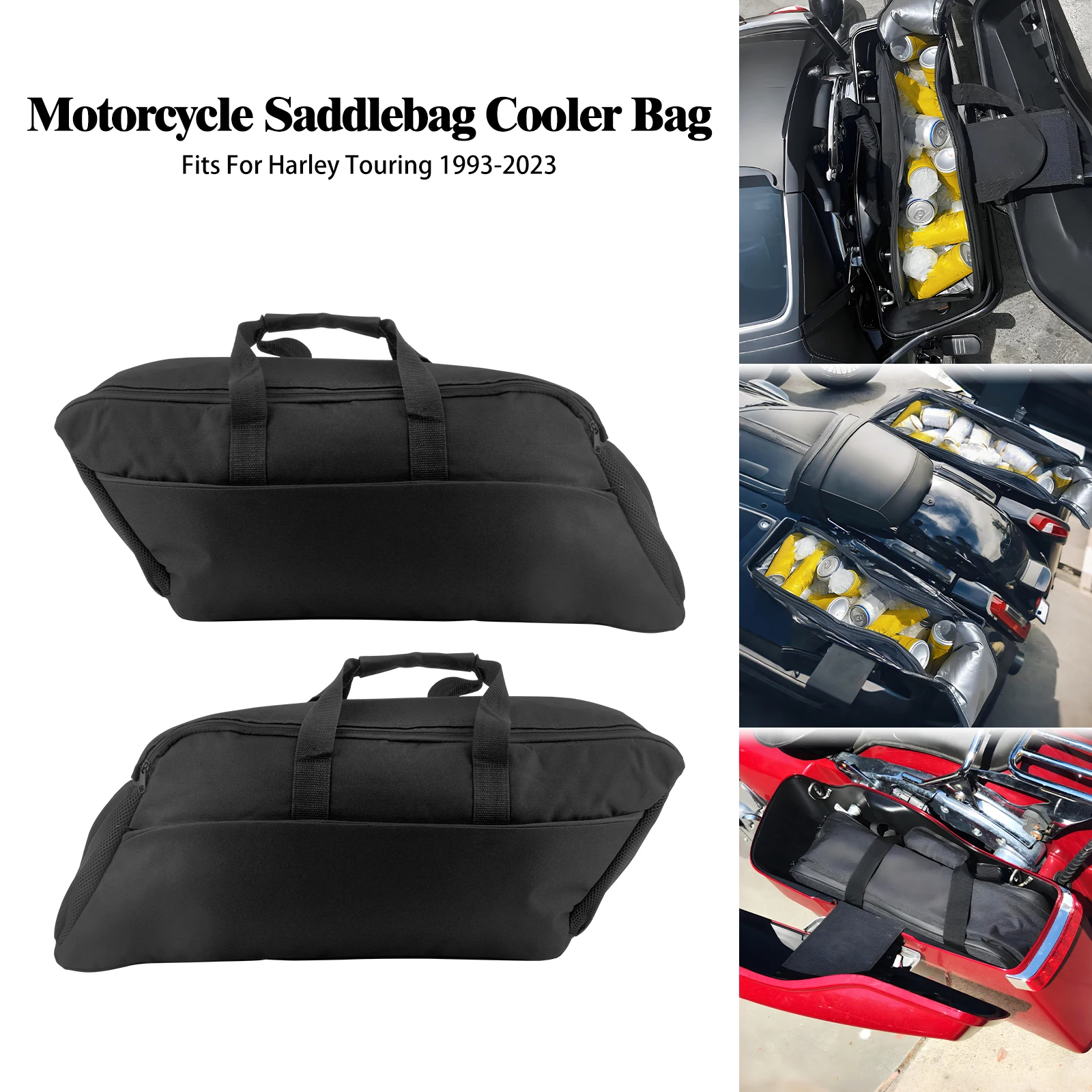 

Motorcycle Saddlebag Cooler Bags Liner Inner Tool SIde Luggage Bag For Harley Street Electra Glide Road King FLTR FLHTK 1993-23