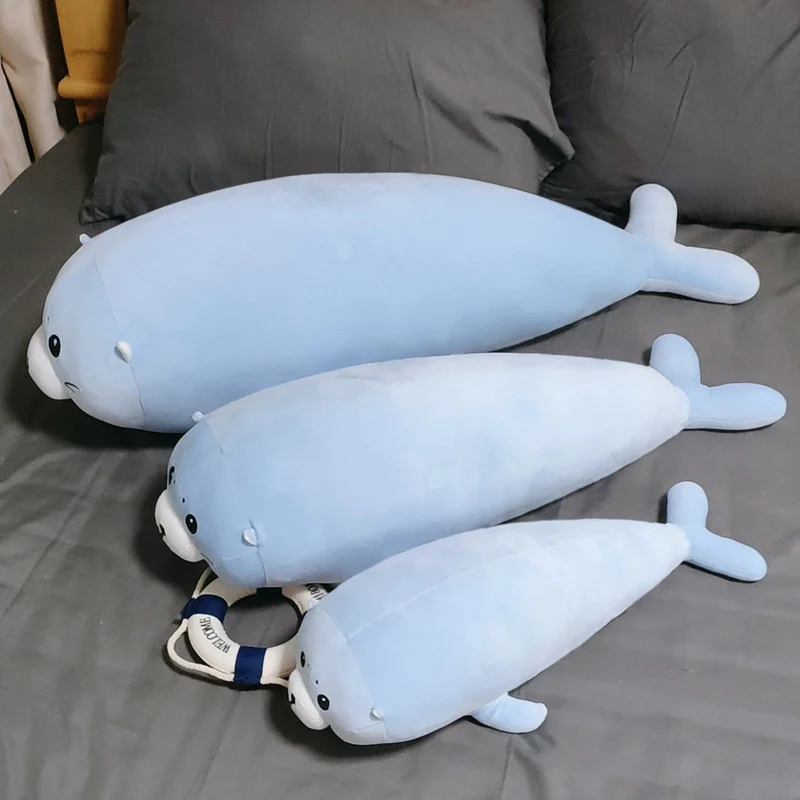 50cm-90cm Cute Seal Plush Toy Soft Sea World Animal Soft Stuffed Sea Lion Plush Doll Sleeping Pillow Children Birthday Gift