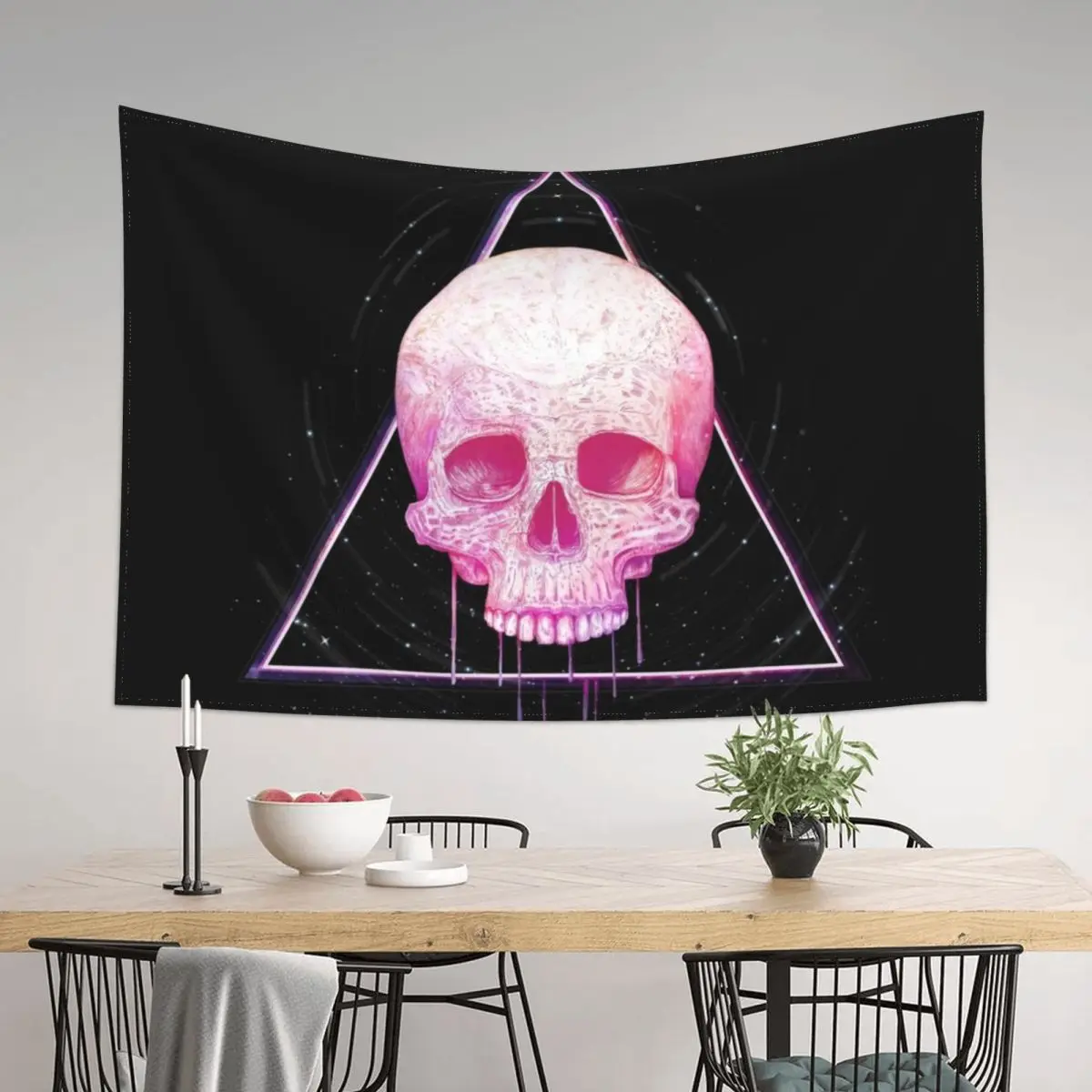 

Skull in triangle on black Tapestry Outdoor Decor Things To Decorate The Room Decorative Wall Wall Decorations Tapestry