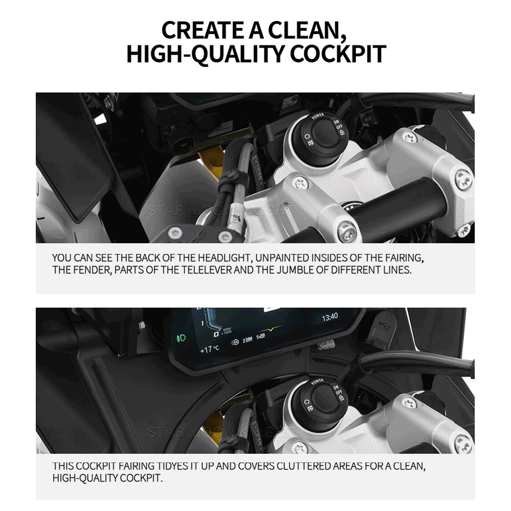 Motorcycle Cockpit Fairing Forkshield Updraft Deflector For BMW R1250GS Adventure R 1250 GS 2018-2024 R1200GS LC ADV 2014-2018