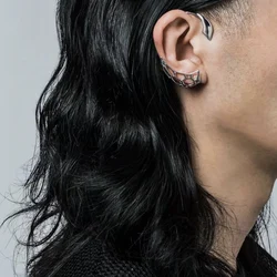 CyberPunk Hollow Ear Hook Stud Earrings Design Ear Bones Clip Personality Fashion Ear for Women Men girls Jewelry Gift