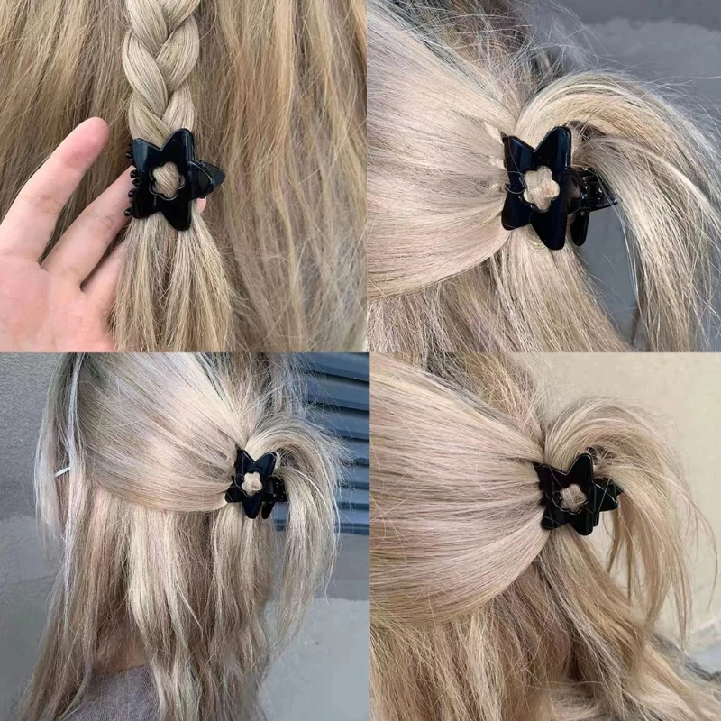 Star Hair Claw Clips Hollow Star Hair Clamps Sweet Small Hair Barrettes Strong Hold Hair Accessories for Children Girls