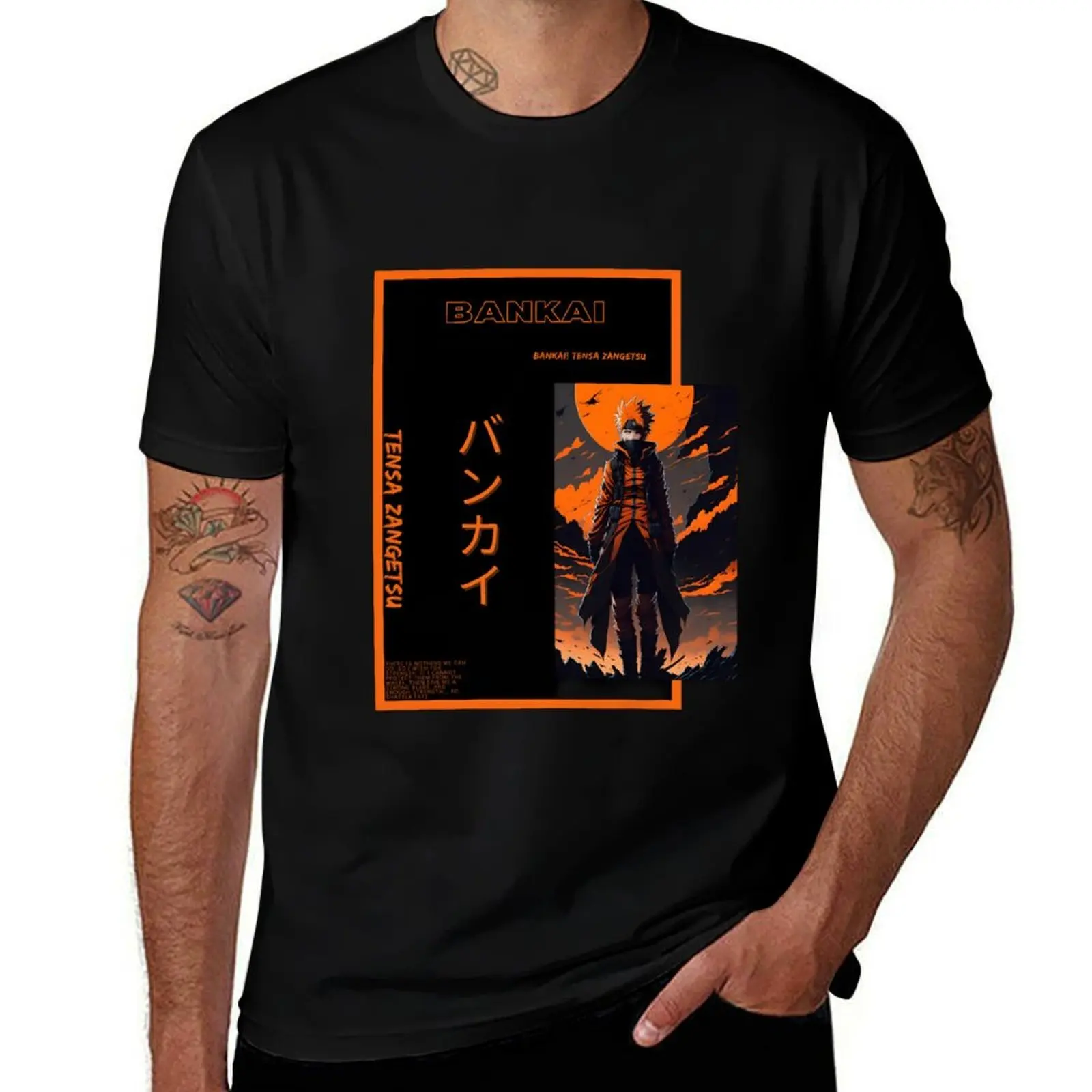Ichigo bankai (bleach) T-Shirt Large Size Breathable Tee