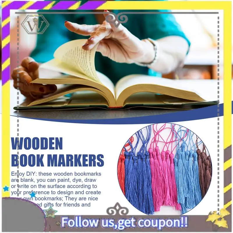 

Новые 36 шт. пустые деревянные закладки и кисточки, прямоугольная закладка для детей, производство живописи, украшение для дома, рукоделия