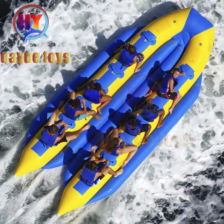 

Banana Boat Inflatable Towable Tube Ski Water Play Equipment 3 Seats Inflatable Sea Flying Fish Boat With Electric Pump