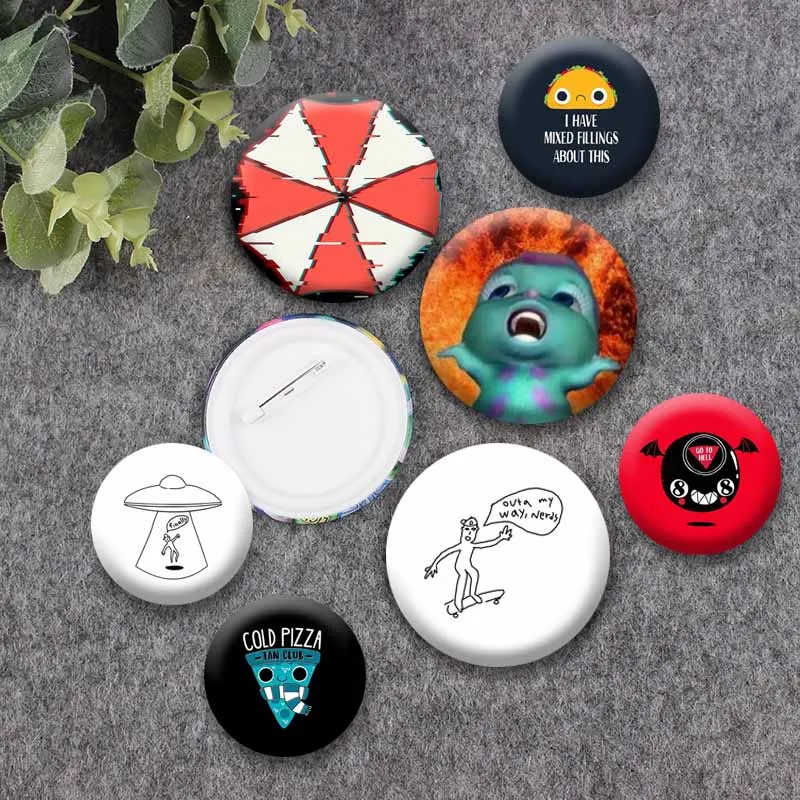 Funny Hang on Let Me Overthink This Lapel Pins Creative Round Cartoon Badge Jewelry Brooch Accessories Gifts Shoes Jacket Decor