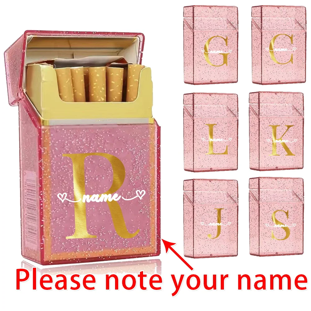 

Customized Name Crystal Clear Cigarette Cigar Case Holder Pocket Tobacco Organizer Portable Smoke Storage Box Travel Accessories