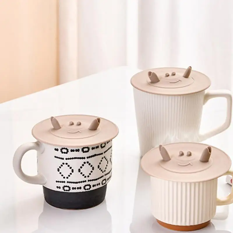 cute Crab Cup Lids creative Crab shaped Drink Protection Cover With Straw Hole home Universal dustproof Silicone Cup Lid gift