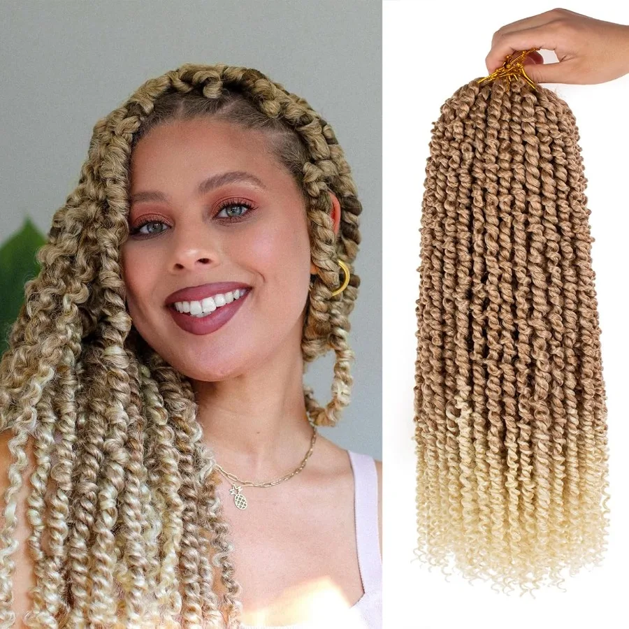 8 عبوات 22 بوصة شعر ملتوي مسبقًا شعر طبيعي أسود مسبقًا عاطفة تويست ضفائر كروشيه وصلات شعر صناعية لـ