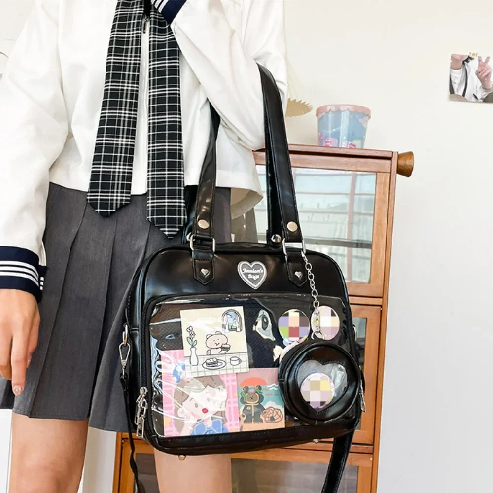 كلية نمط اليابانية لطيف شفاف Ita حقيبة موضة طالب Preppy حقيبة كتف Y2K Kawaii بولي Girl فتاة حقائب كروسبودي حقائب اليد #2