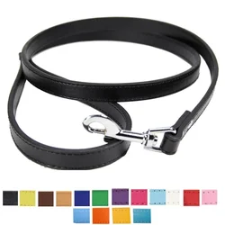 Laisses colorées en cuir pour chiens et chats, laisses de marche pour chiots, collier SFP, ULde plomb pour petits, moyens et grands chiens, fournitures pour animaux de compagnie, 1.2m