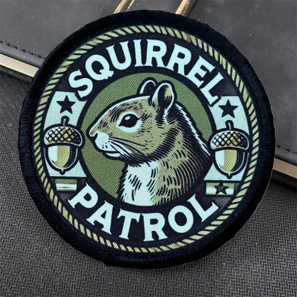 

Secret Squirrel Patrol Militay Army Airsoft Gear Patches Tactical Morale Badge Hook and Loop Backpack Hat Accessories Stickers