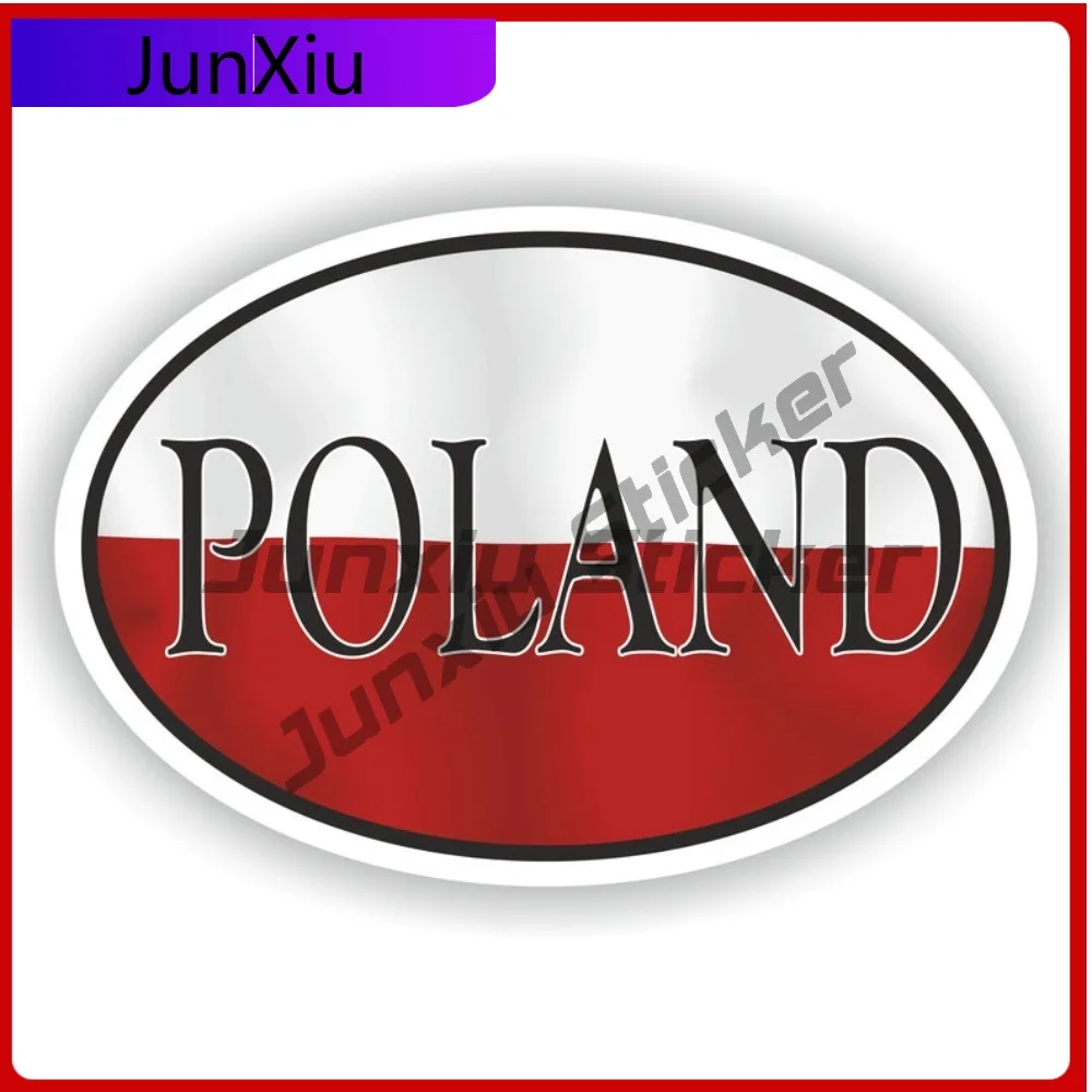 

Poland Oval Sticker with National Flag Badge Sticker Decorative Scratch Cover Car Cover Waterproof Outdoor Rv Car Glass SUV