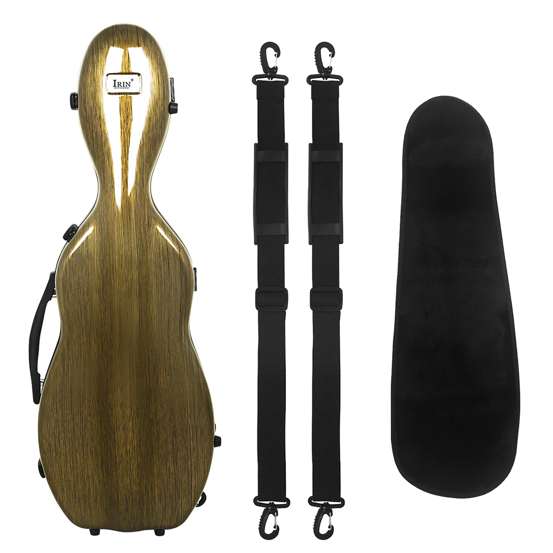 

IRIN 4/4 Violin Case Portable Carbon Fiber Brown Violin Box With Builtin Hygrometer Shoulder Strap Professional Violins Parts