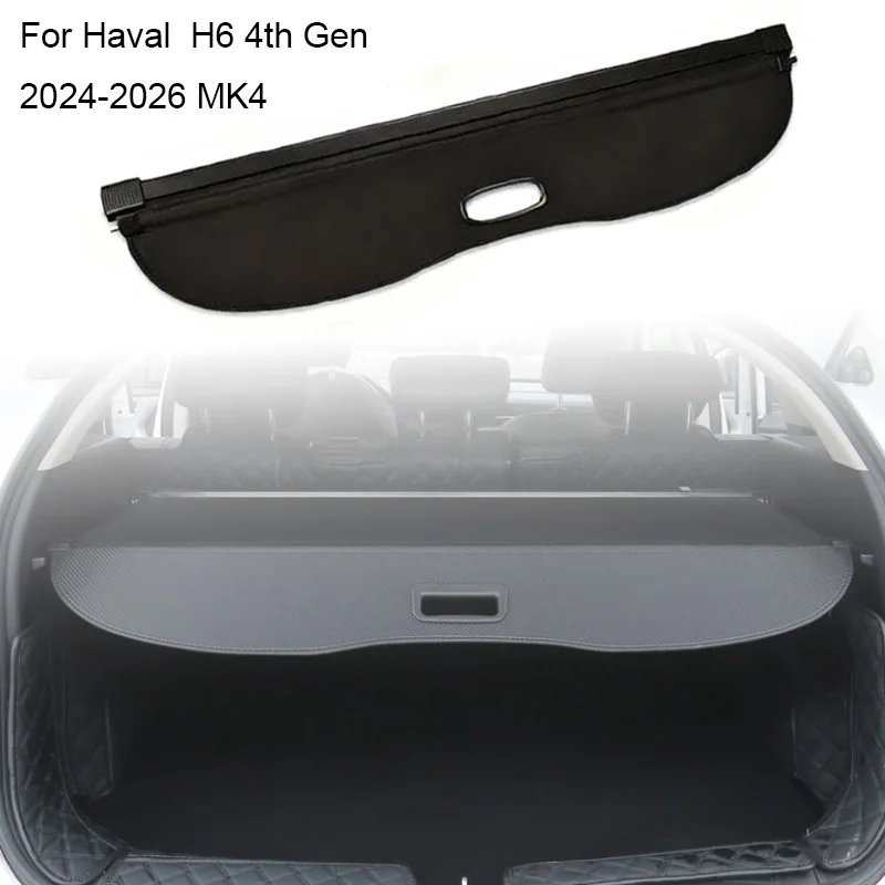 

Auto Trunk Curtain Cover Organizer For Haval H6 HEV/PHEV 2024-2025 2026 MK4 Rear Rack Partition Luggage Shelter Shield Shade