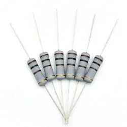 50pcs 5 Watts 5W Metal Oxide Film Resistor 10 12 15 18 20 22 24 27 30 33 36 39 43 47 51 56 62 68 75 82 91 R K Ohm