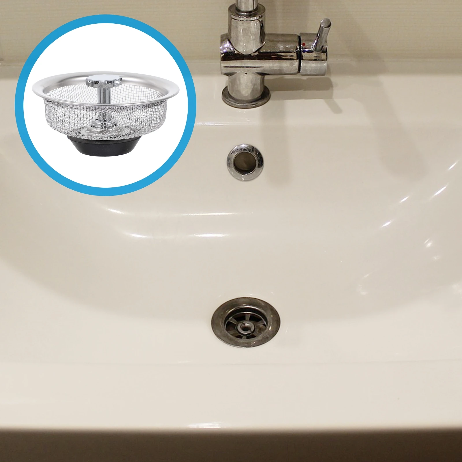 2pcs Stainless Steel Strainer Mesh Kitchen Sink Filter Drain Sifter Metal Waste Catcher For Bathroom Utility Sink