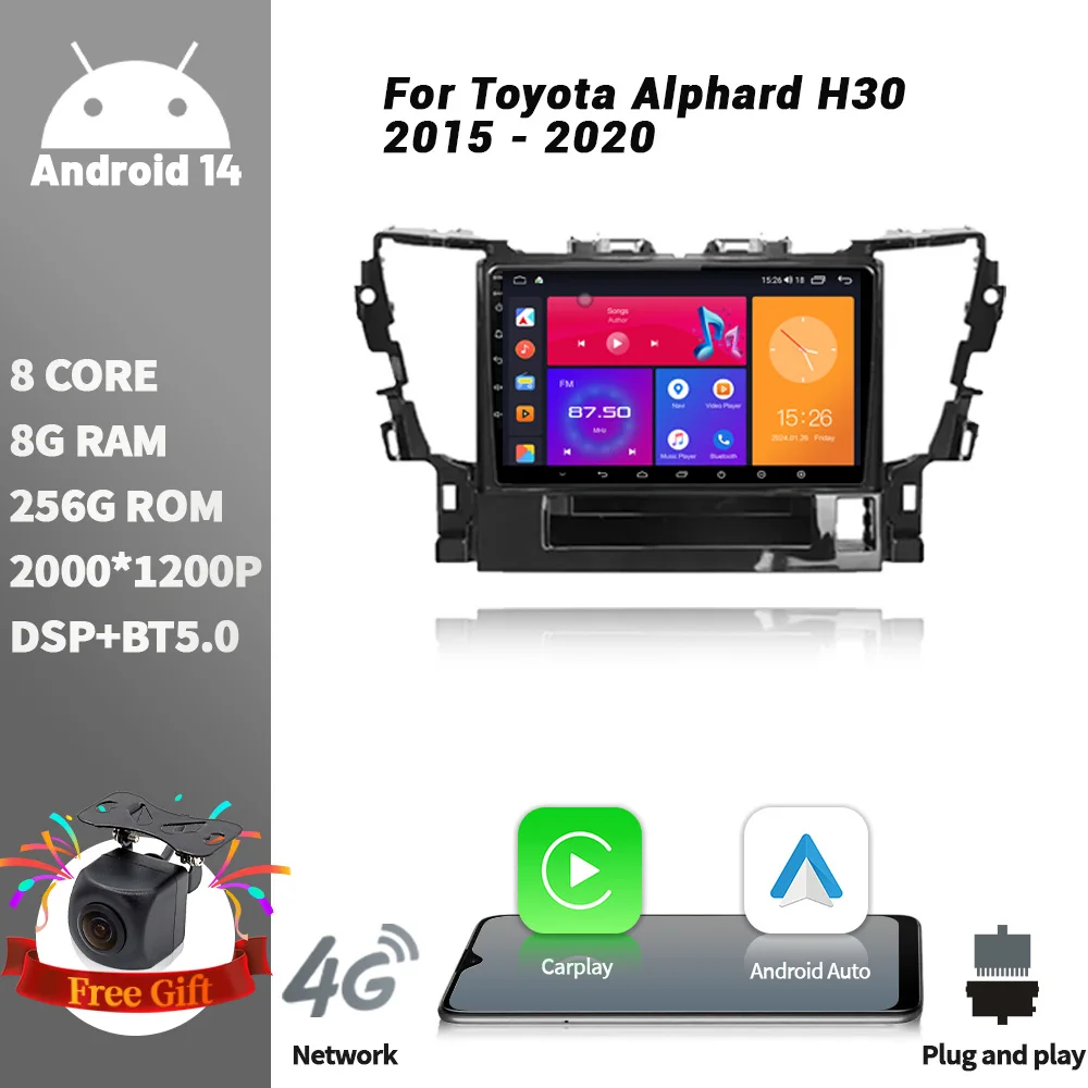 

Wireless CarPlay Touch Screen Stereo Android For Toyota Alphard H30 2015-2020 Car Radio Multimedia Player Navigation